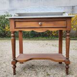 Dressing table, vintage console in white marble