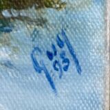 HST painting "Landscape of salt marshes" Ile de Ré (?) signed 1993