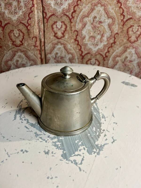 Silver-plated metal teapot or coffee pot with double hallmarks - early 20th century