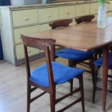 1960s Italian teak chairs in blue