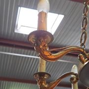 Empire-style chandelier in finely chiselled and gilded bronze