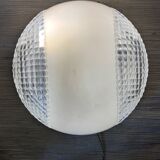 Industrial glass ceiling light, 60s-70s