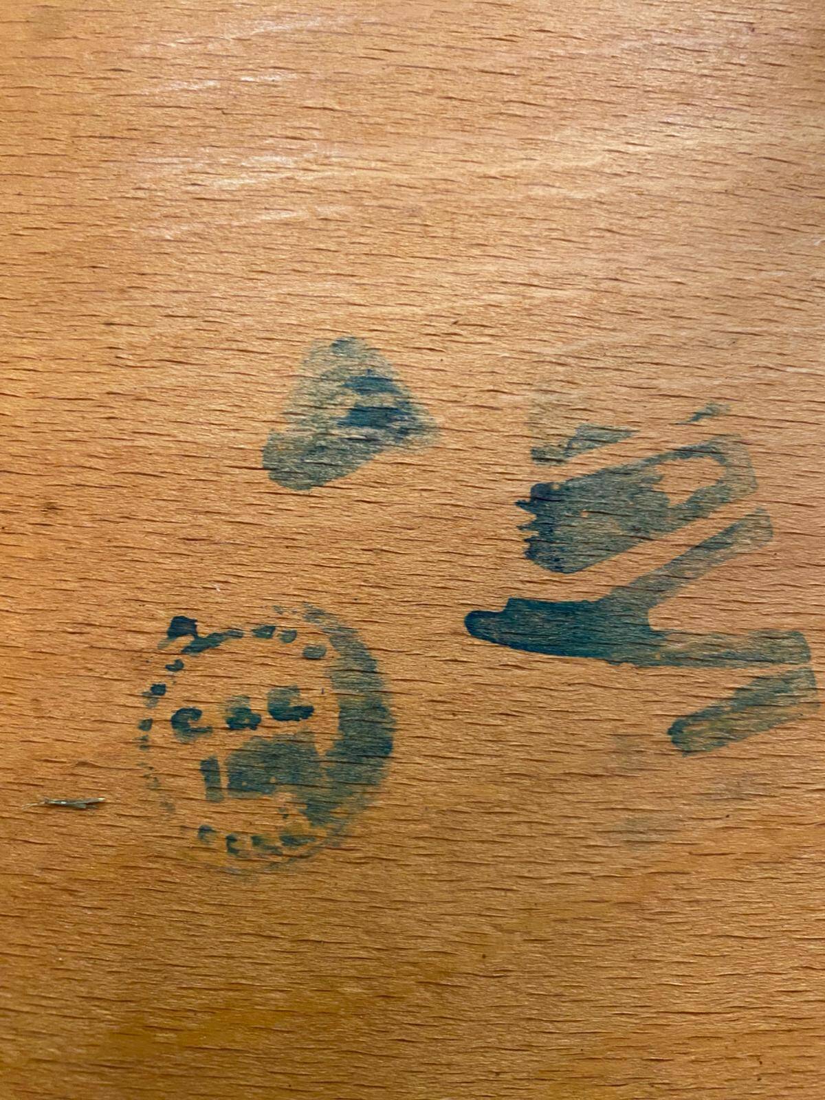 1960s light wood bistro chair signed