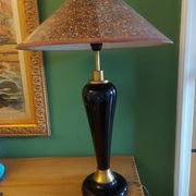 Large cobalt blue ceramic lamp stand