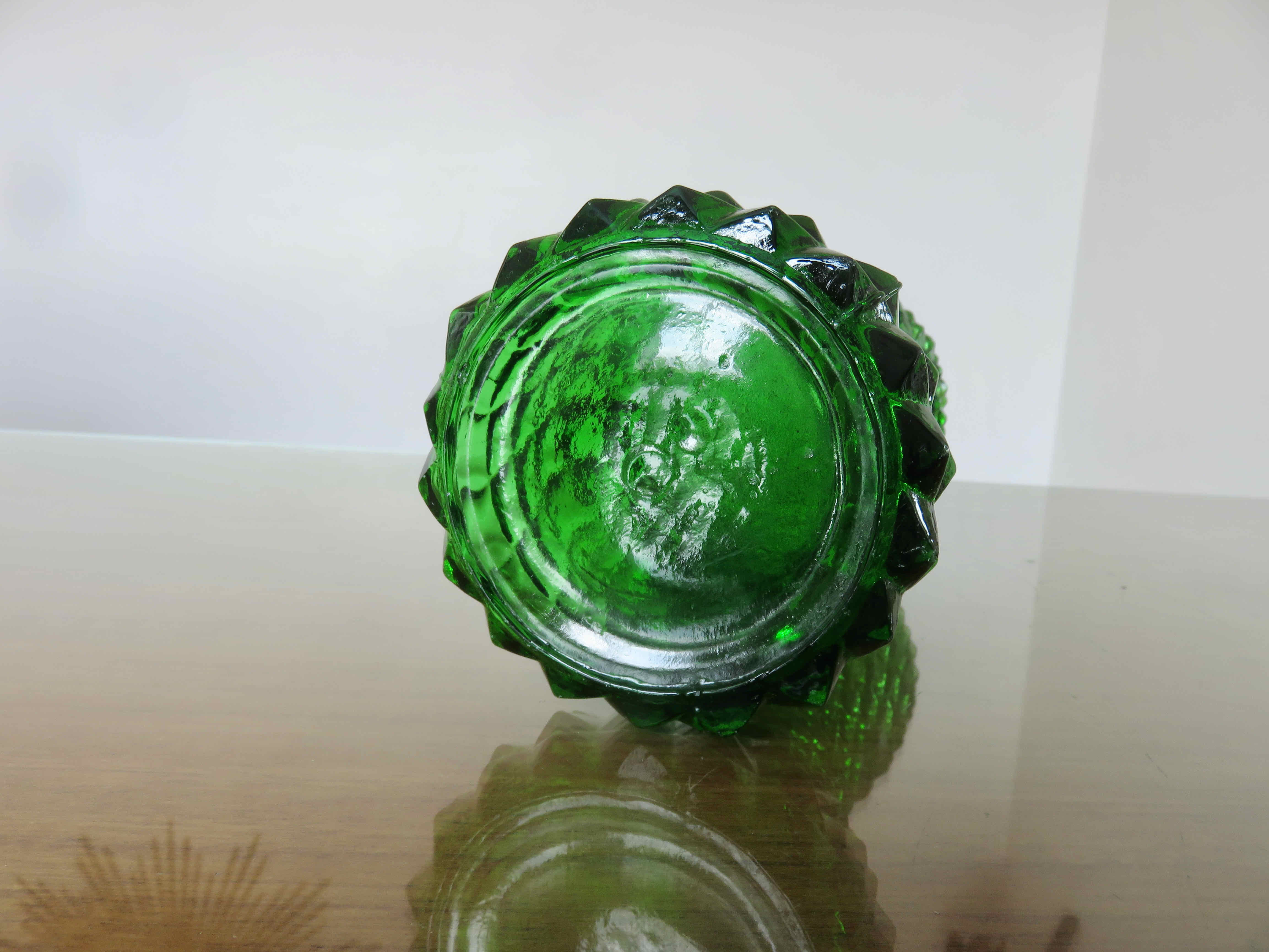 Empoli bottle made in Italy diamond tip glass 1970