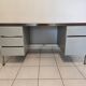Vintage VINCO desk from the 70s – chrome metal and wooden top – 170 cm