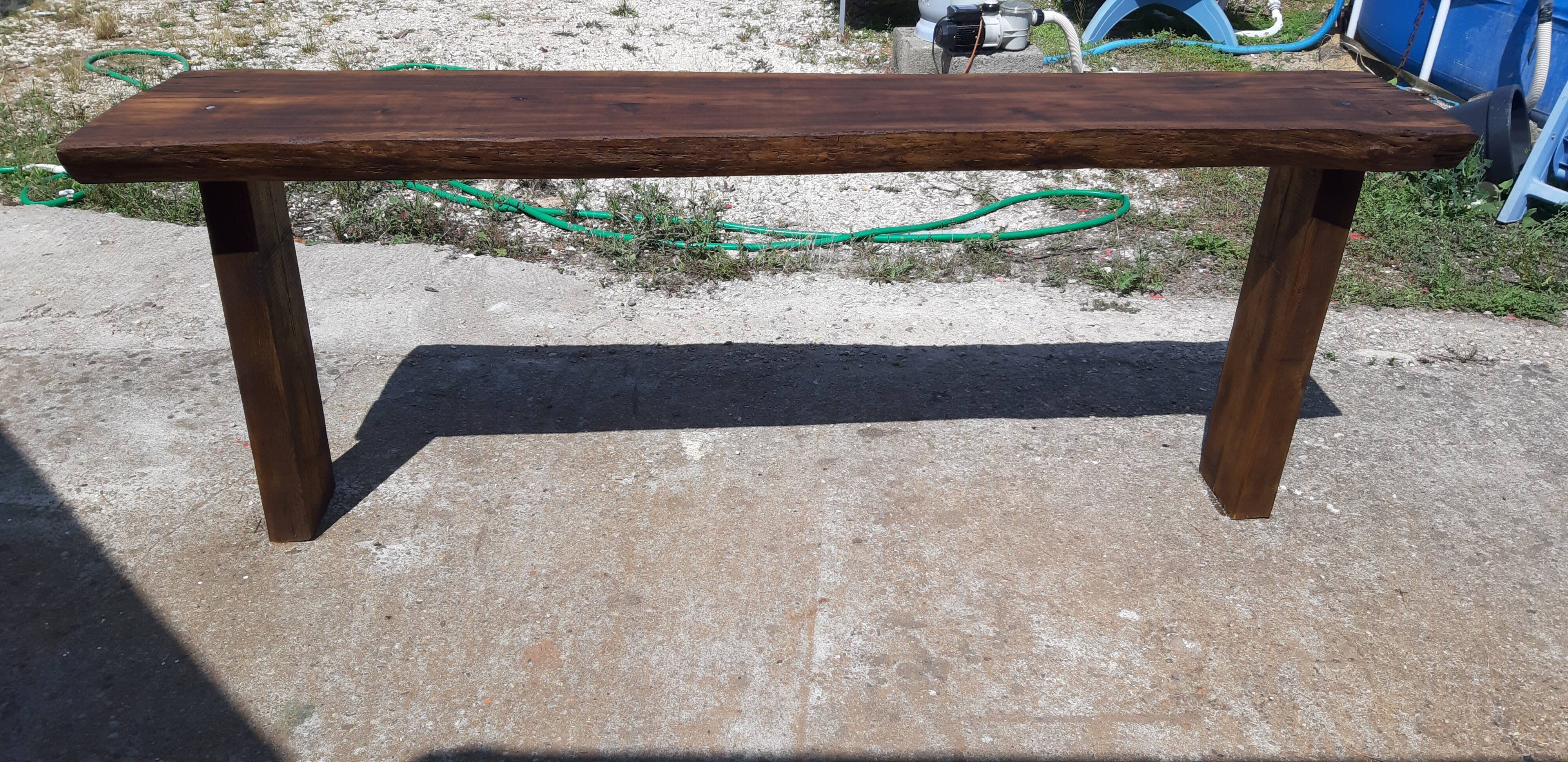 Industrial wood console