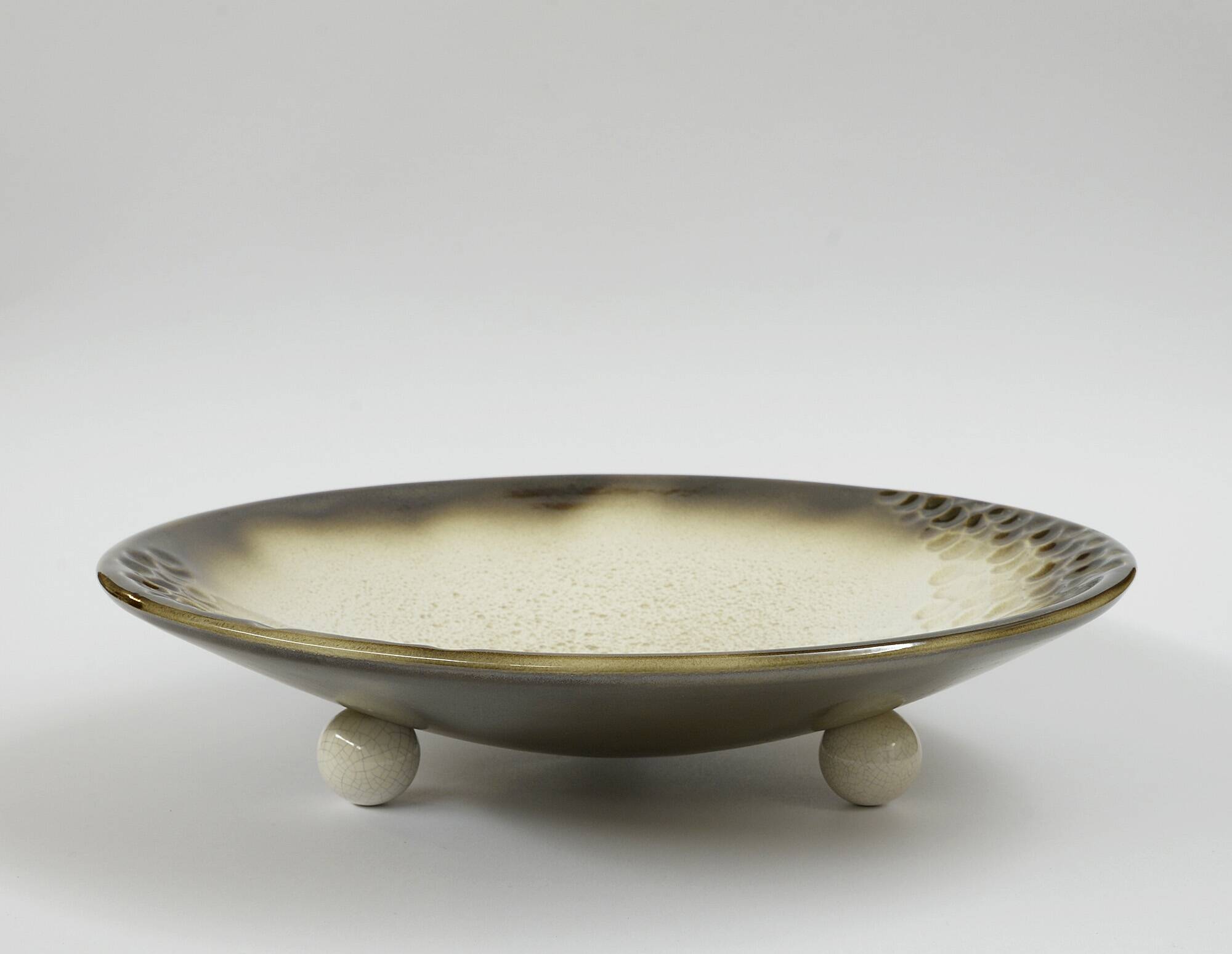 Handmade Unique Large Ceramic Fruit Bowl Rustic Table Decor AB design