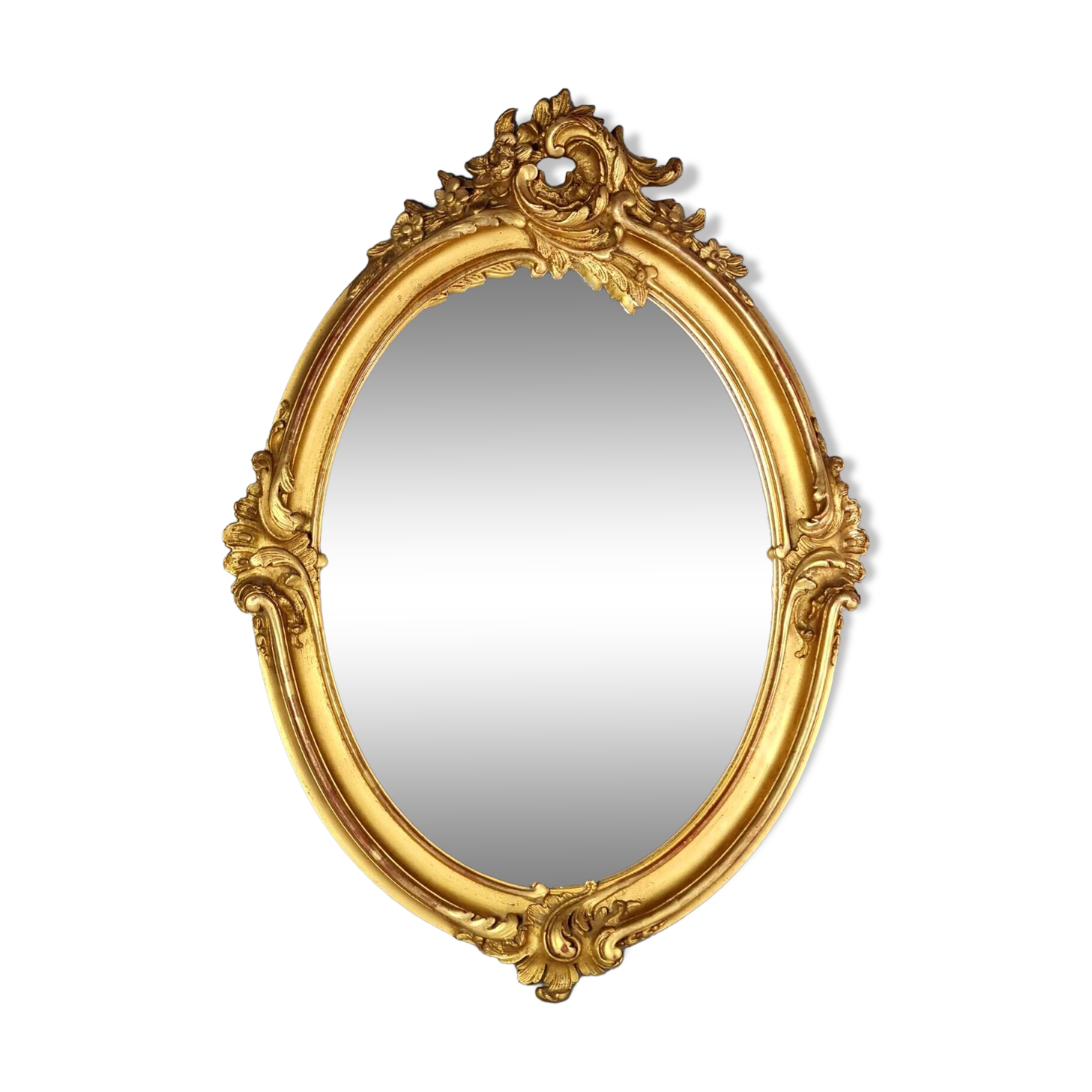 Mirror 55x39 cm rebate 40x30 cm wooden frame fine gold stucco dated 1908 SC414
