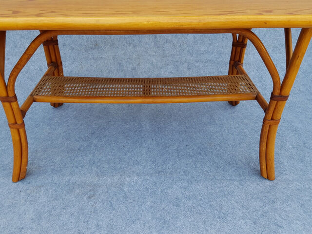 Rattan and caning dining table