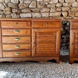 Low sideboard and jam cupboard set - solid wood