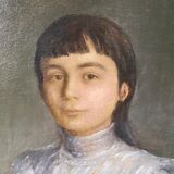 Portraits of young people oil on canvas signed 1914