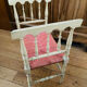Banquette époque fin XIXe assise en paille colorée structure rechampie