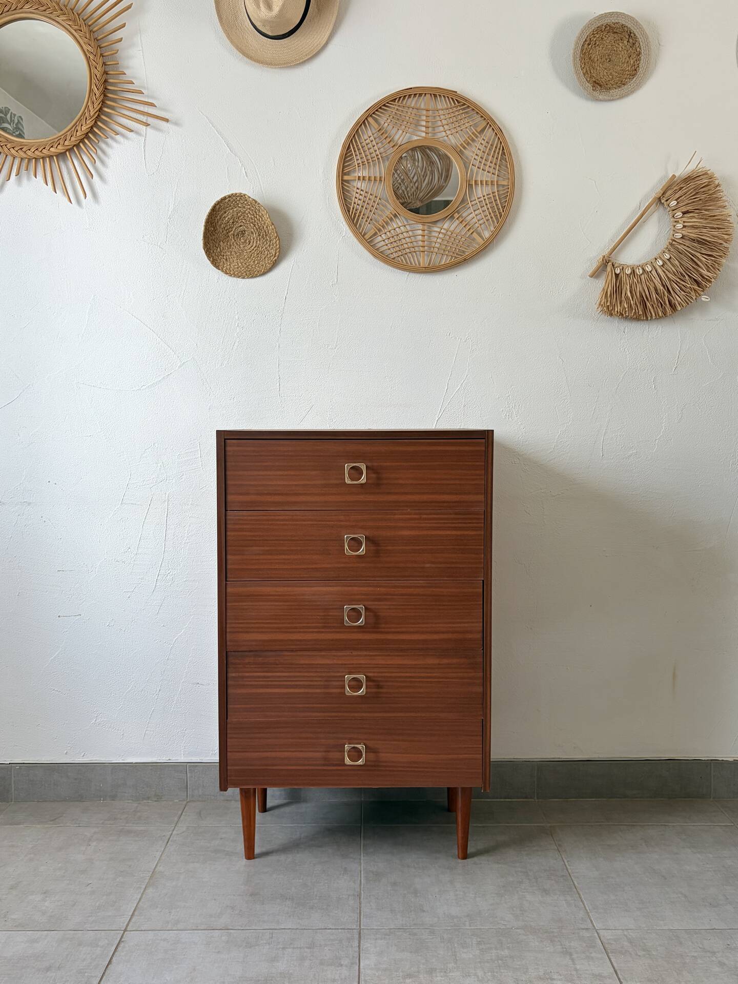Vintage chest of drawers from the 1960s.