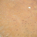 Round metal garden table