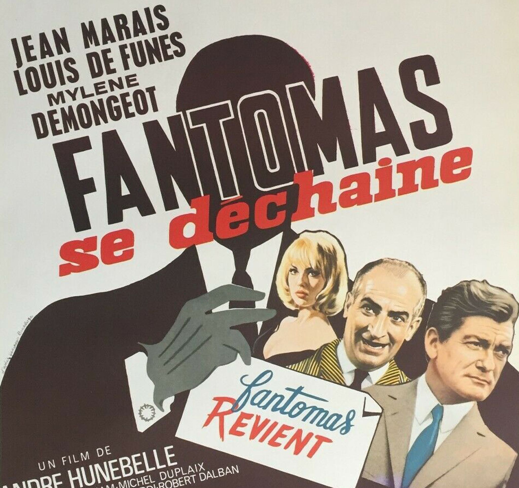 Movie poster "Fantomas goes wild" Louis de Funes 37x55cm 1965