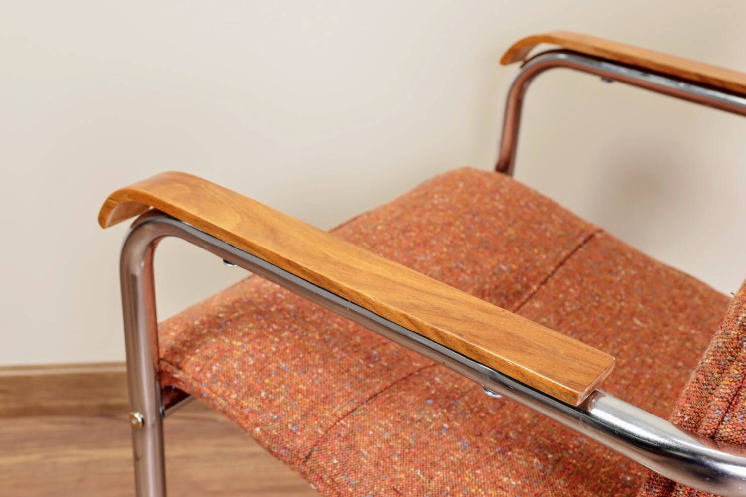 Bauhaus desk chair chrome granola 1970