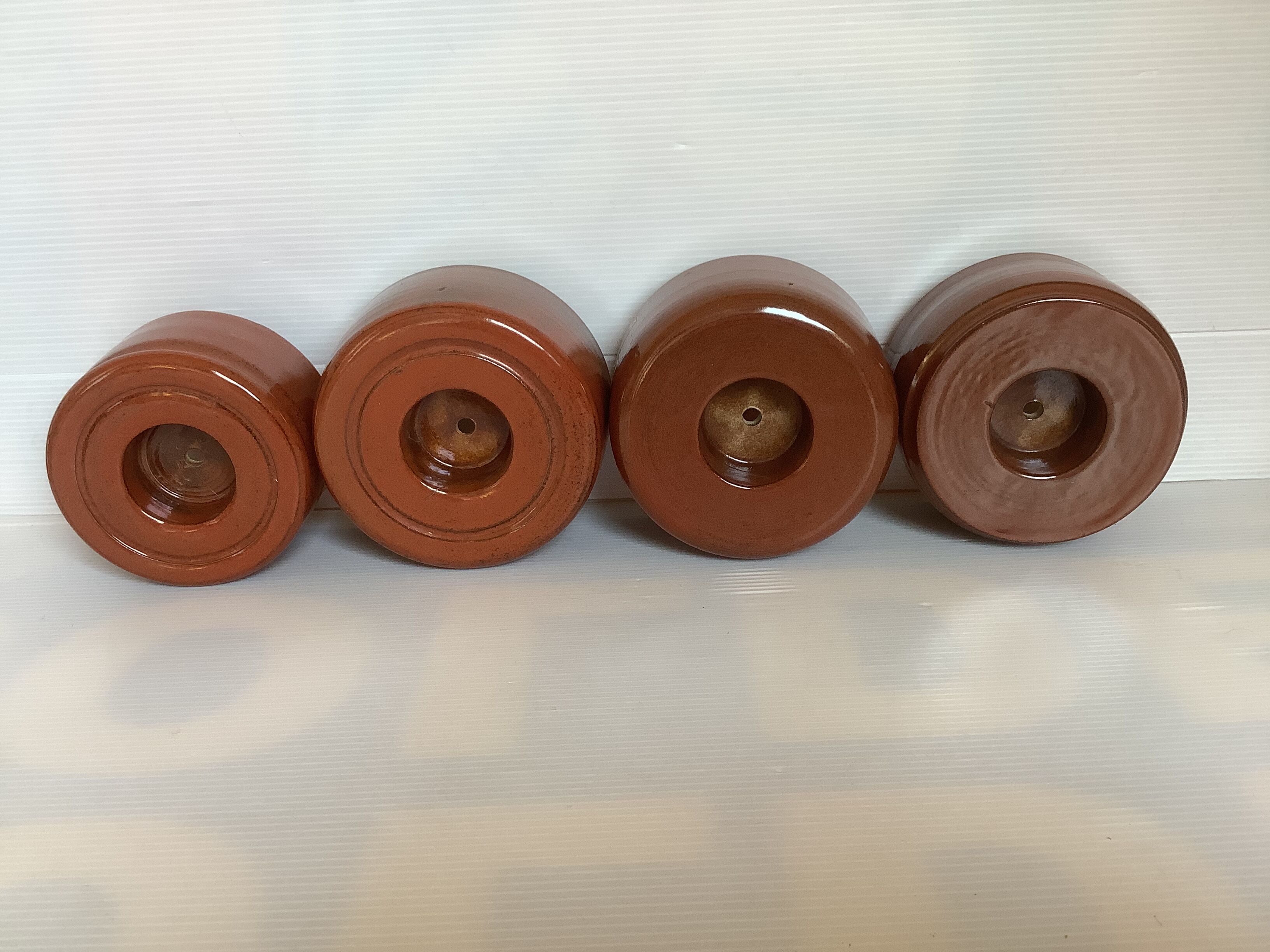 Four ceramic candlesticks AVV VVK Yser Tower Dixmude