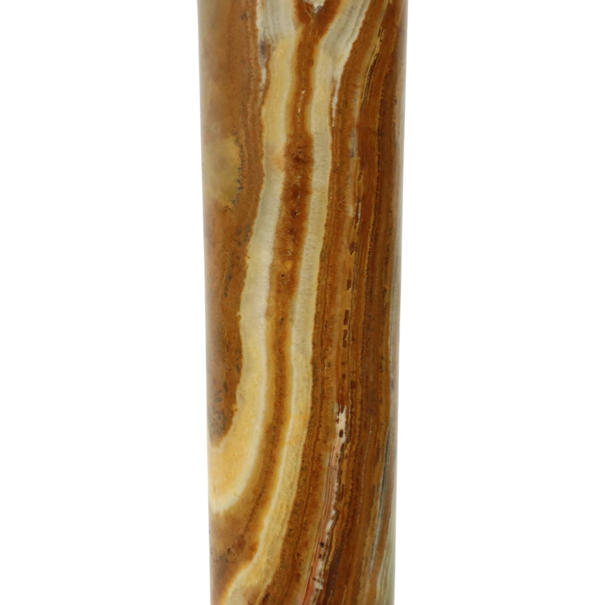 Classic Onyx and Brass Column Table Lamp 20th Century