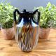 Ceramic vase with handles, flamed decoration – in the style of Capron