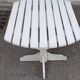 White solid wood bistro style garden table for 4 people