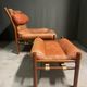 Arne Norell Inca Lounge Chair and footstool Sweden 1960's