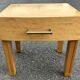 Bedside table, end table, blond wood, 80s