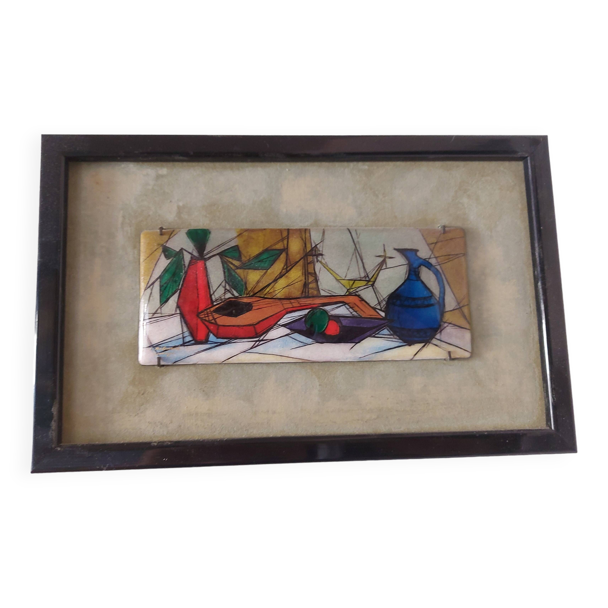 Enameled painting by the artist Tugomir Huberger, master enameler Jean Bétourné, Limoges