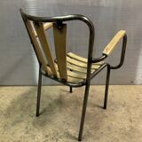 Fauteuil industriel en métal et bois