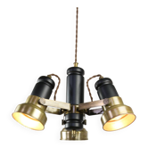 Lustre Réflecteur Vintage en Laiton, Italie, 70s