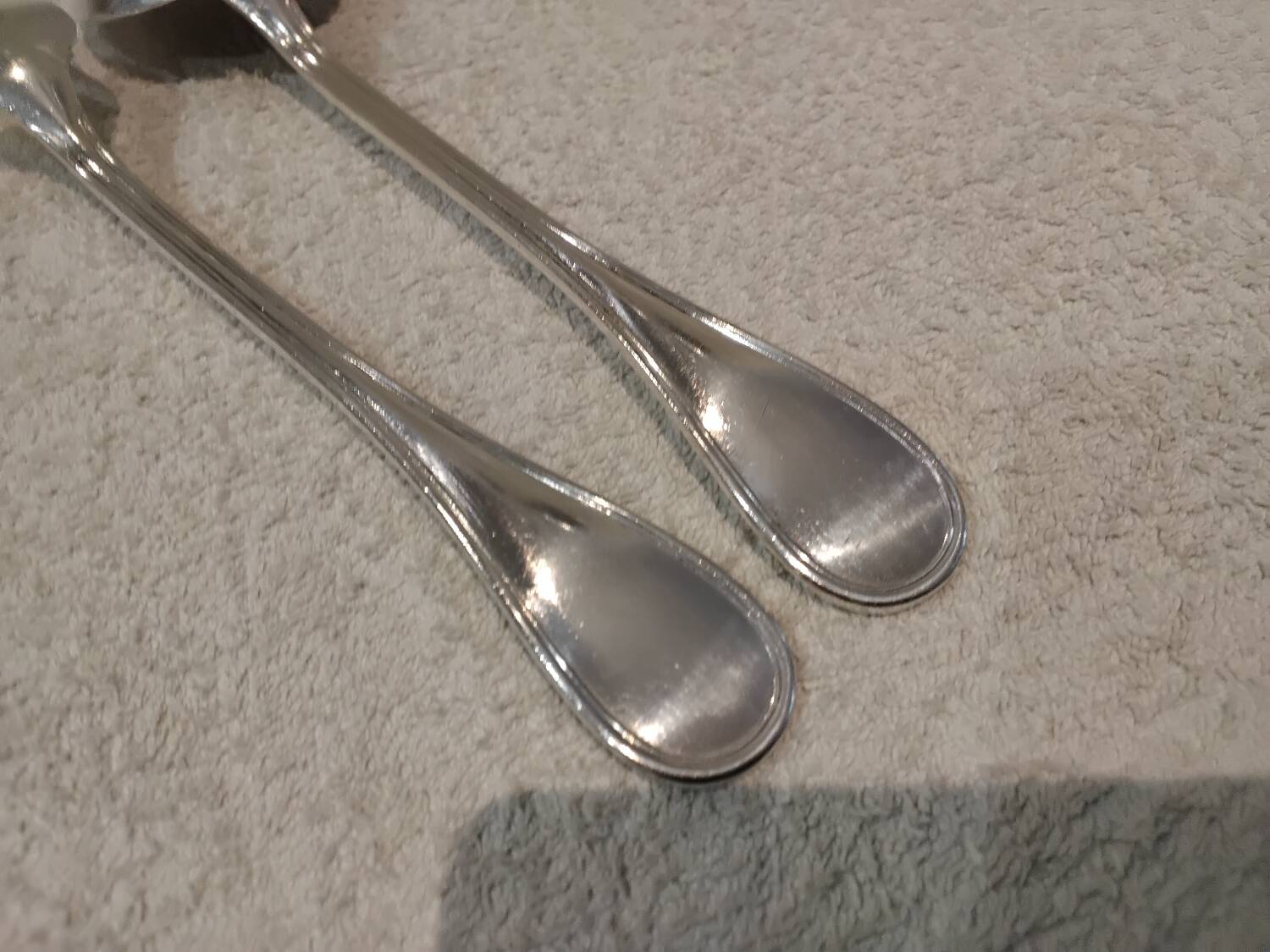 Silver-plated metal stew fork and spoon, Christofle silversmith, Albi