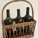 Bottle holder, woven wicker