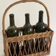 Bottle holder, woven wicker