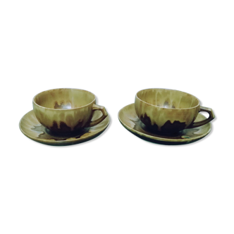 Duo of sandstone cups