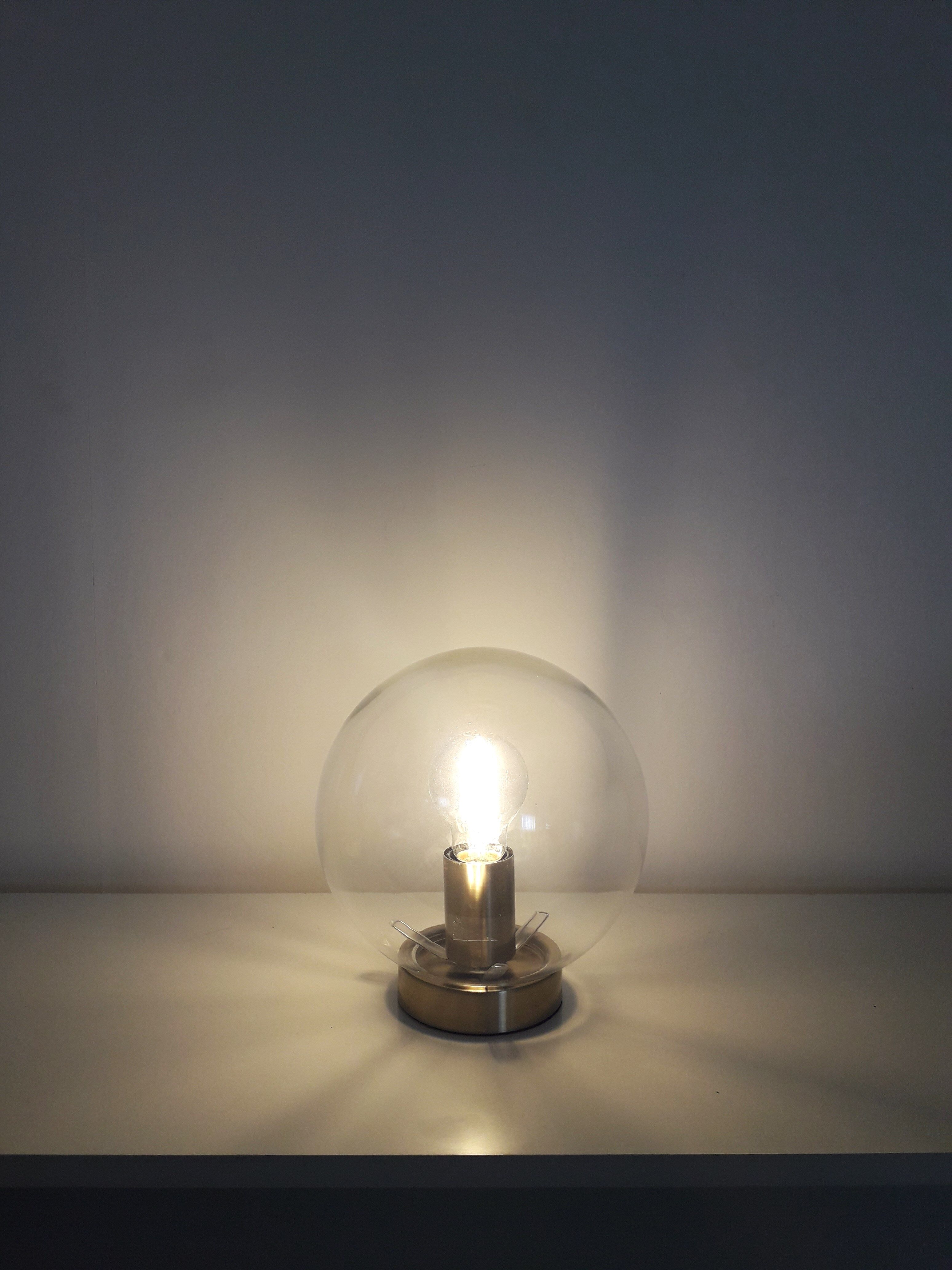 Vintage table lamp globe glass ball - 1990