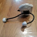 2 vintage wooden and ceramic coat hooks