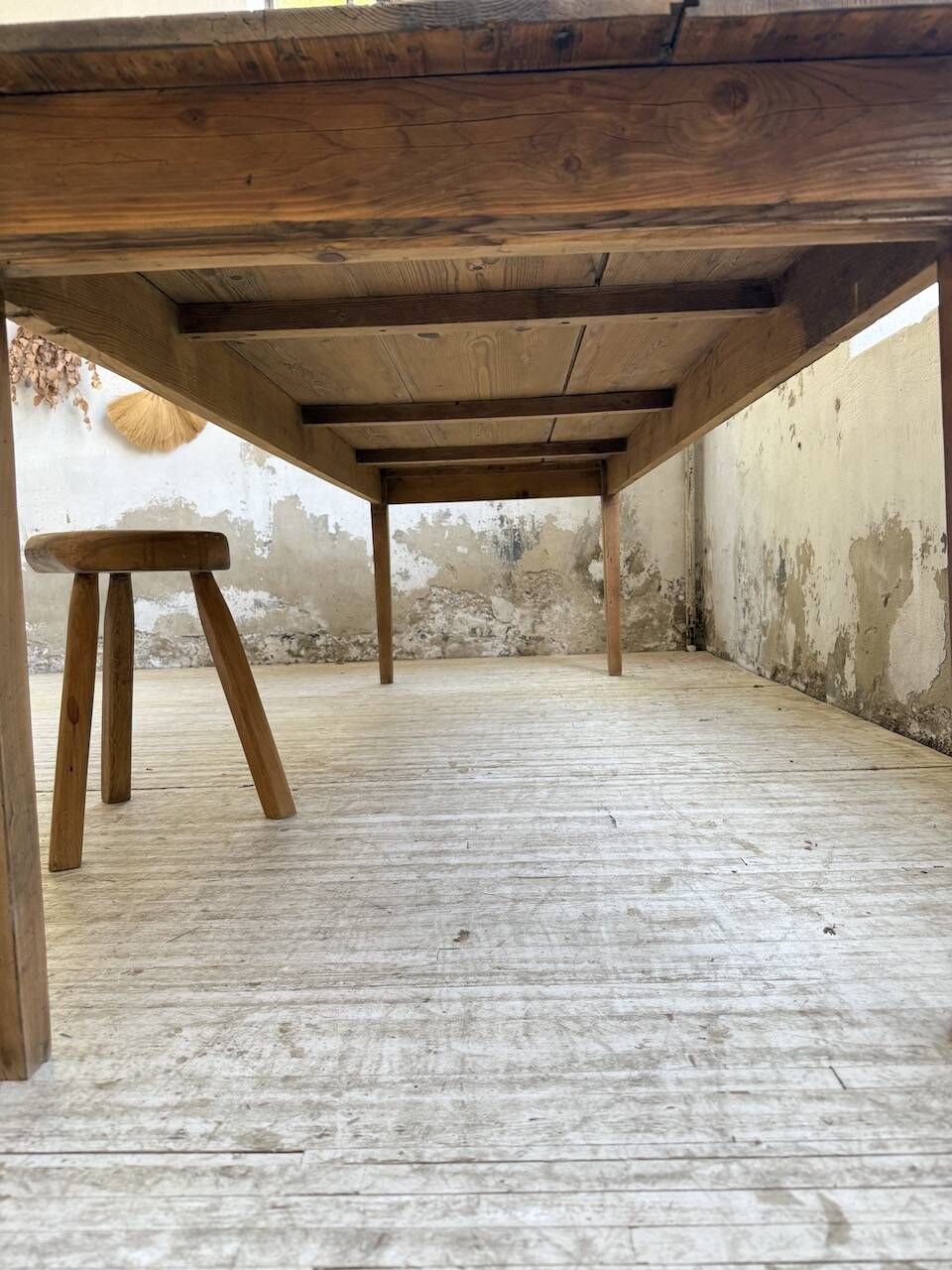 50s pine and oak farmhouse table 2.5m