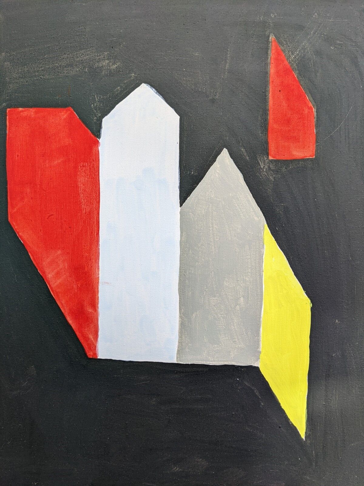 Mid-Century Modern "Dimension" Swedish Vintage Abstract Oil Painting, Framed