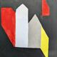 Mid-Century Modern "Dimension" Swedish Vintage Abstract Oil Painting, Framed