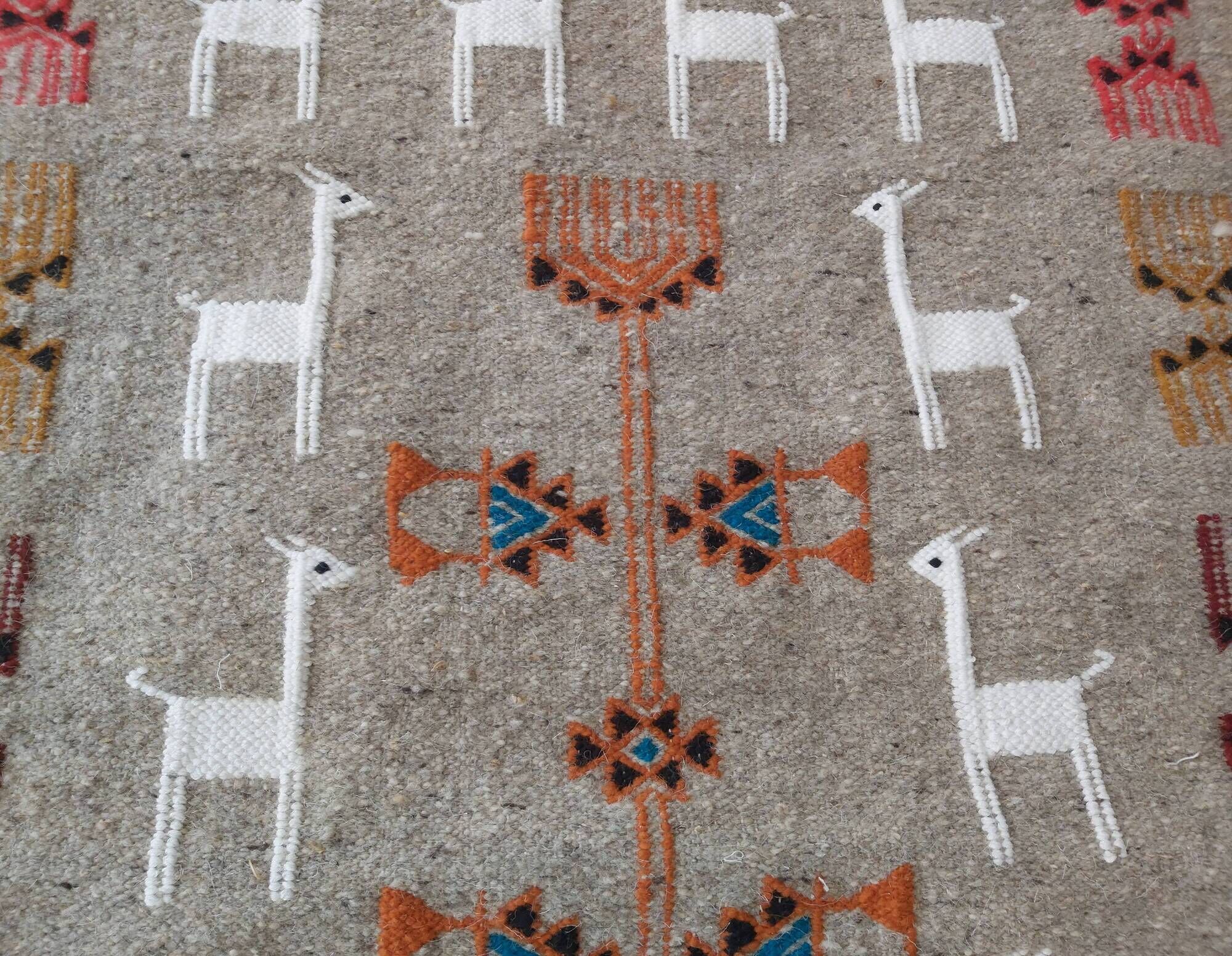 Handmade multicolored Berber pattern kilim rugs 70x120cm