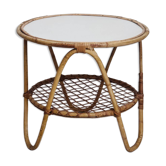 Table en rotin vintage des années 60