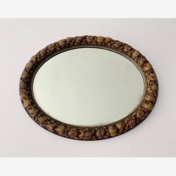 Vintage Oval Wall Mirror with Bevelled Edge