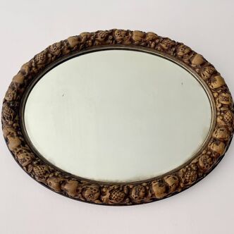 Vintage Oval Wall Mirror with Bevelled Edge