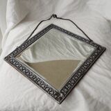 Square pewter mirror