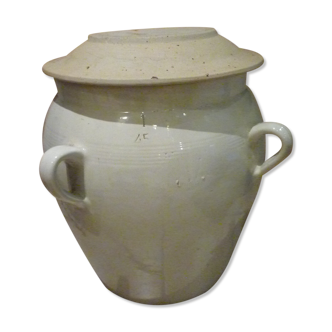 Grease pot in glazed stoneware