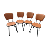 4 chaises en vinyle marron