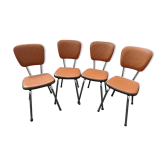 4 chaises en vinyle marron