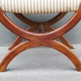 Massive walnut curule seat