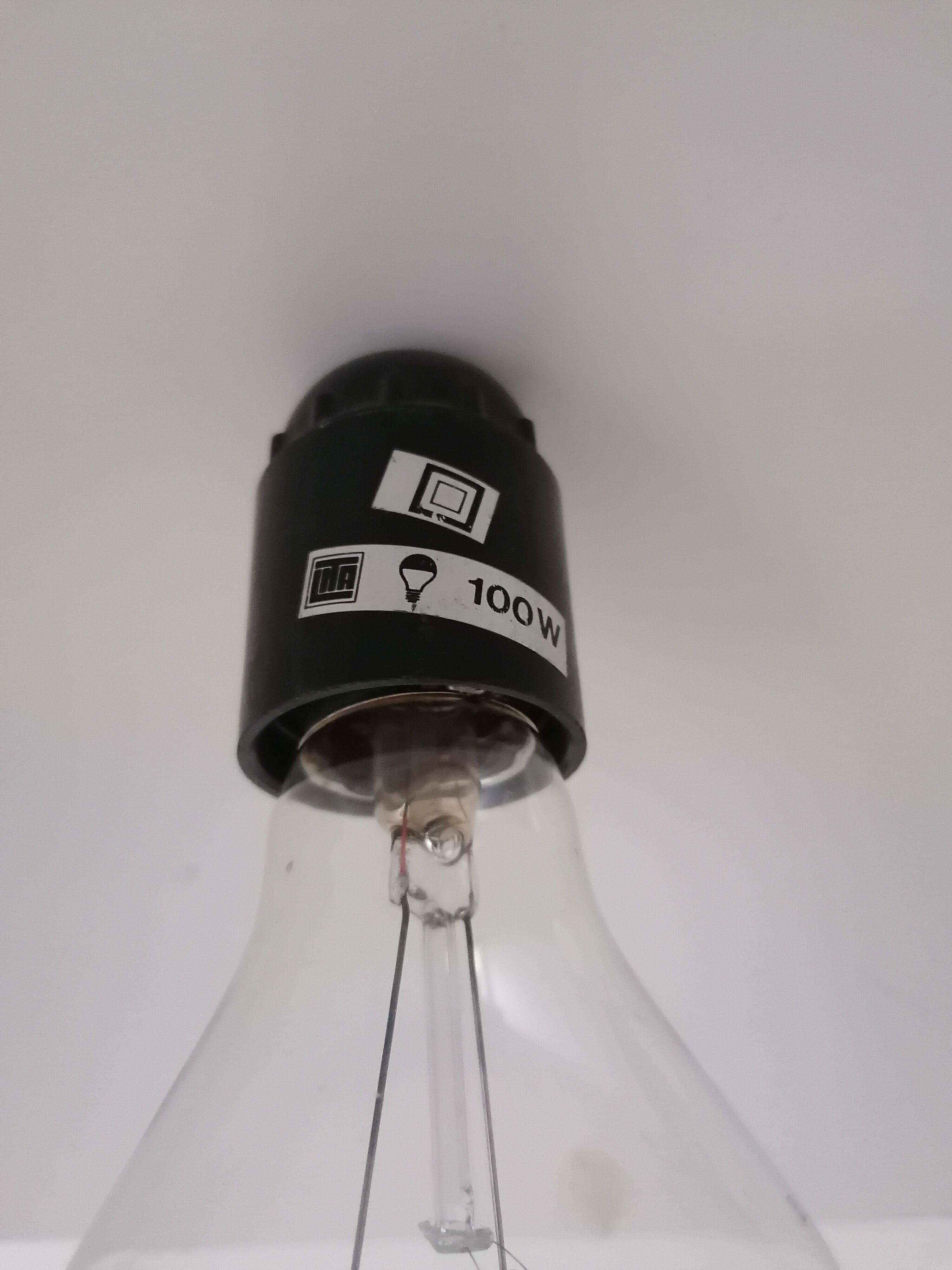 Suspension Lita - white tole - 45 cm - industrial type - 1960's