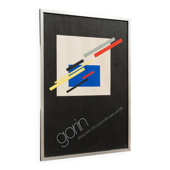 Poster Gorin 1974 Denise René atelier Arcay metal frame